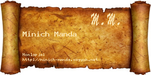Minich Manda névjegykártya
